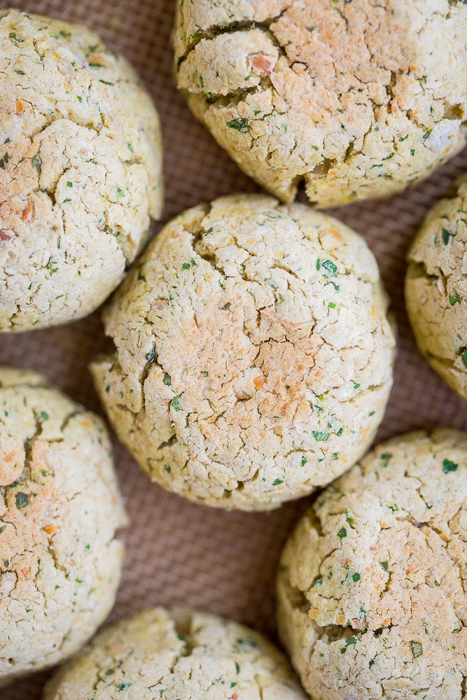 Easy Homemade Baked Falafel Balls on a sheet pan