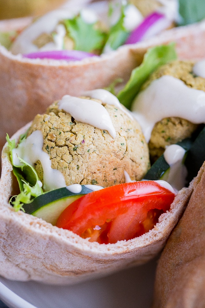 Close up view of Easy Homemade Falafel