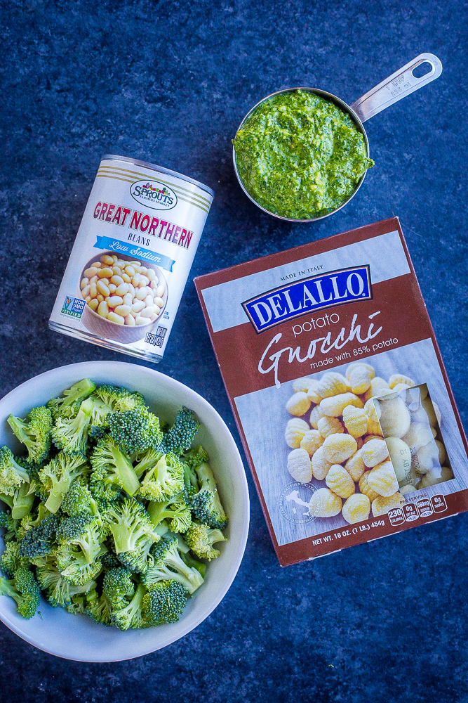 All the ingredients for this Pesto Gnocchi Recipe