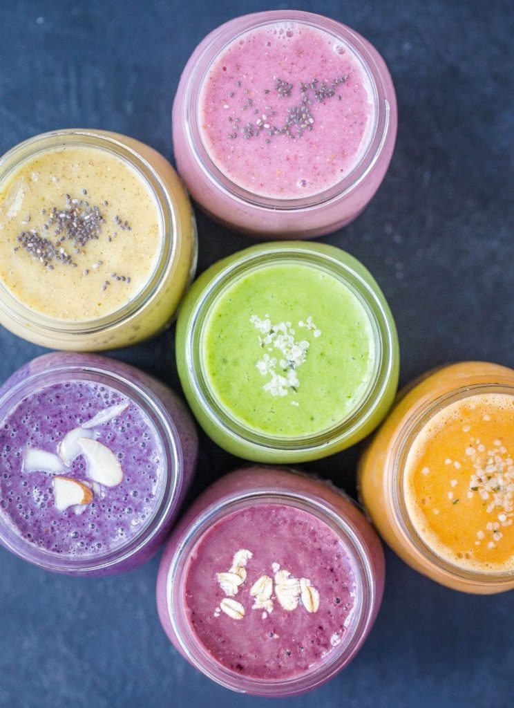 6 healthy smoothie recipes in mason jars