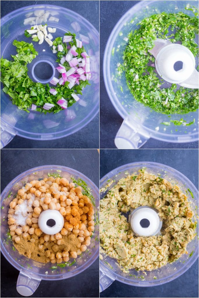 Step by step photos showing exactly how to make Easy Homemade Falafel