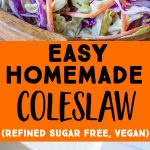 Pinterest long pin for Easy Homemade Coleslaw