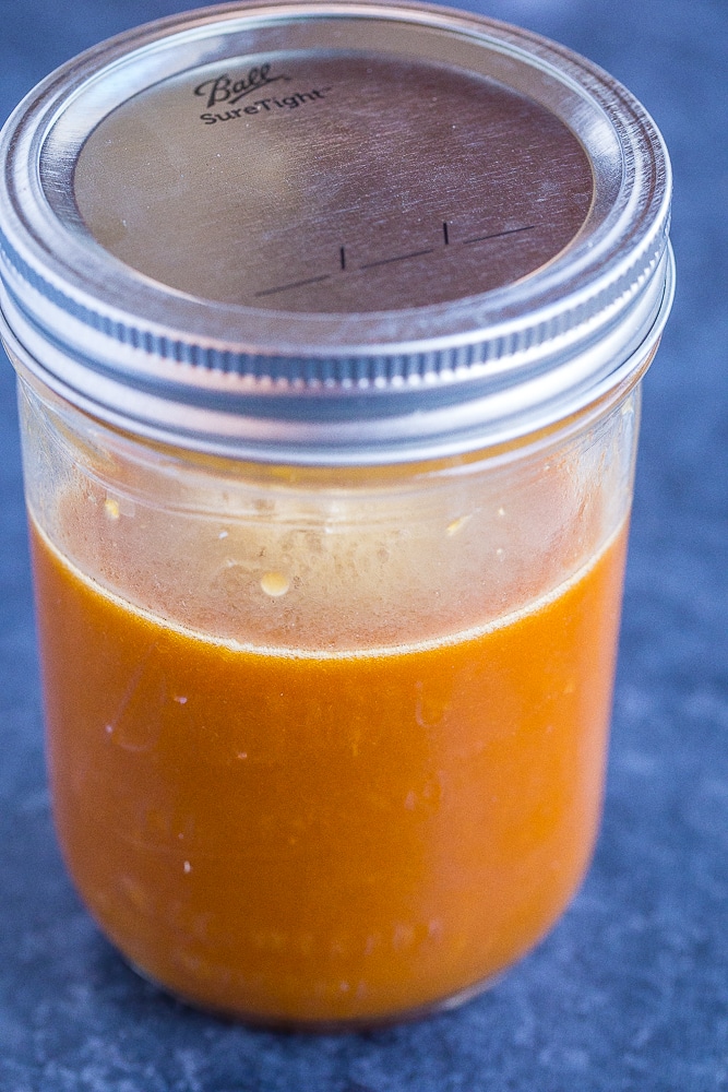 Orange sauce recipe in a jar