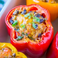 Vegetarian Stuffed Peppers with Cauliflower Rice