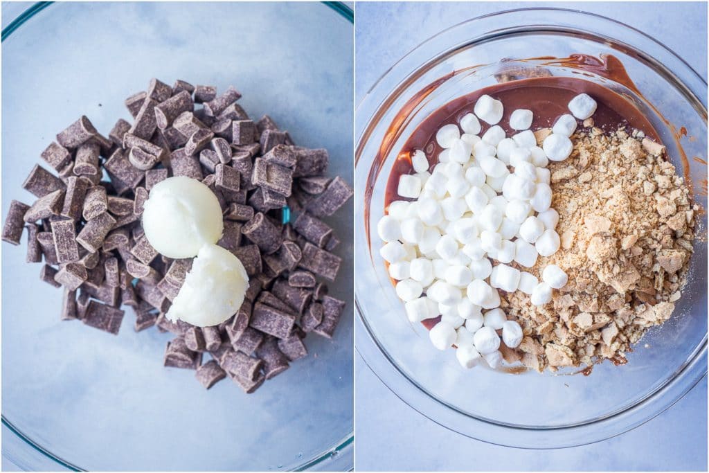 Photos showing how to make these No Bake S'mores Cookies recipe
