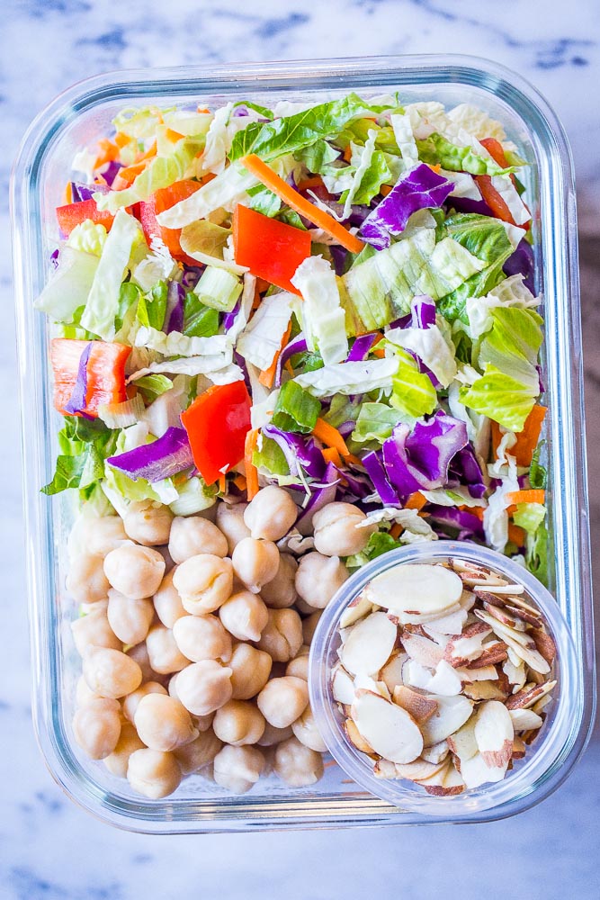 Flat lay photo of Asian Chopped Salad