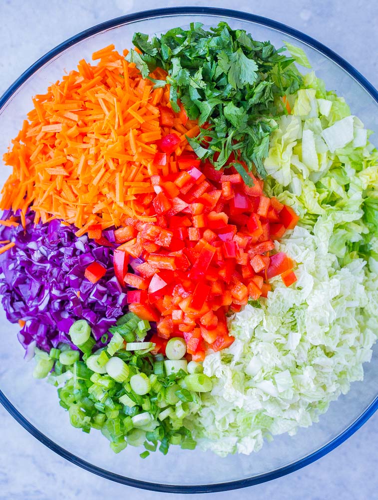 Large bowl of Asian Chopped Salad Recipe