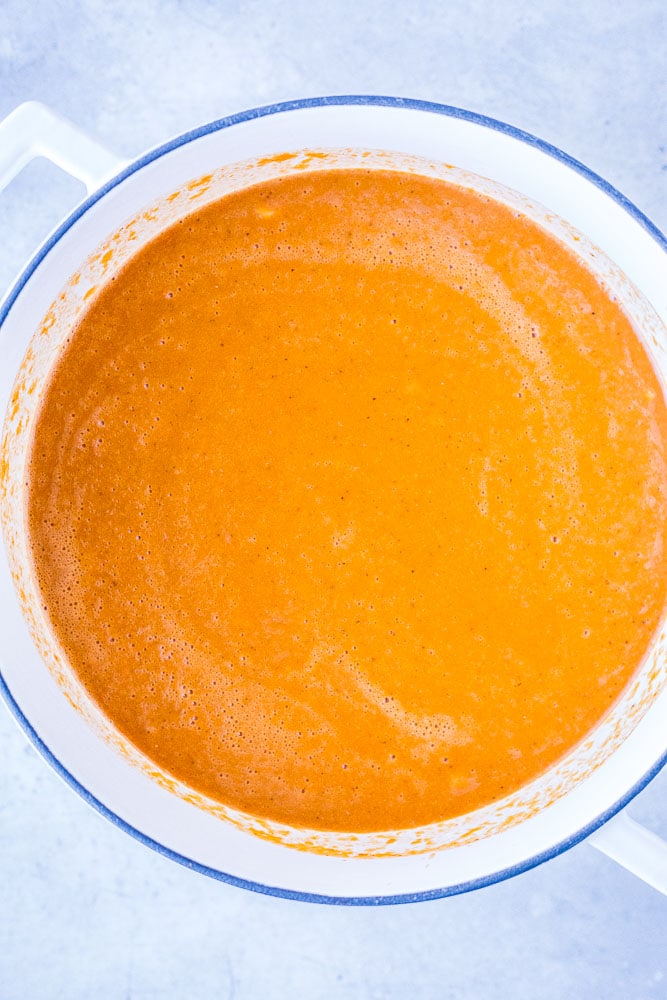 Tortilla soup recipe in a pot