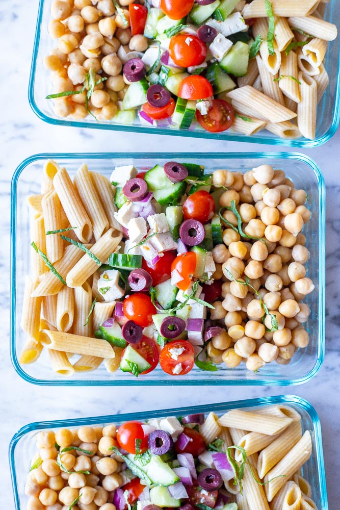 Easy Greek Salad Meal Prep Bowls - She Likes Food