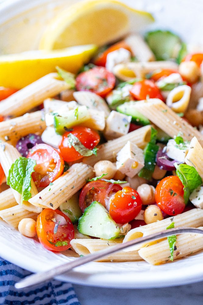 Mediterranean Pasta Salad [Meal Prep] - She Likes Food