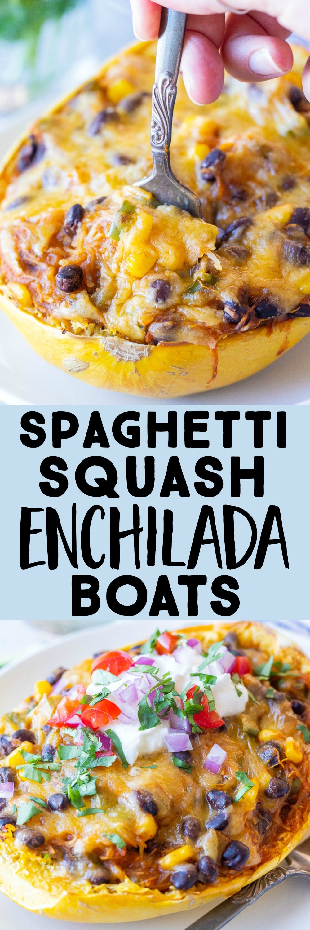 Spaghetti Squash Enchilada Boats - She Likes Food