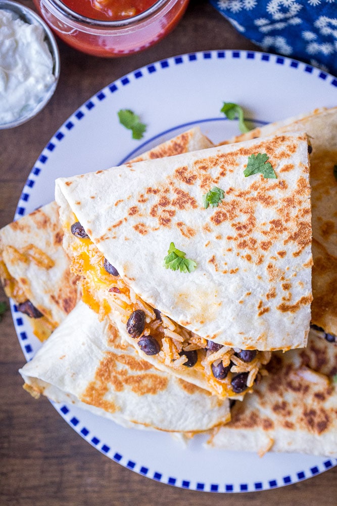 Easy Rice and Bean Quesadillas She Likes Food