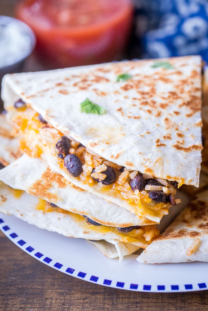 Easy Rice and Bean Quesadillas She Likes Food
