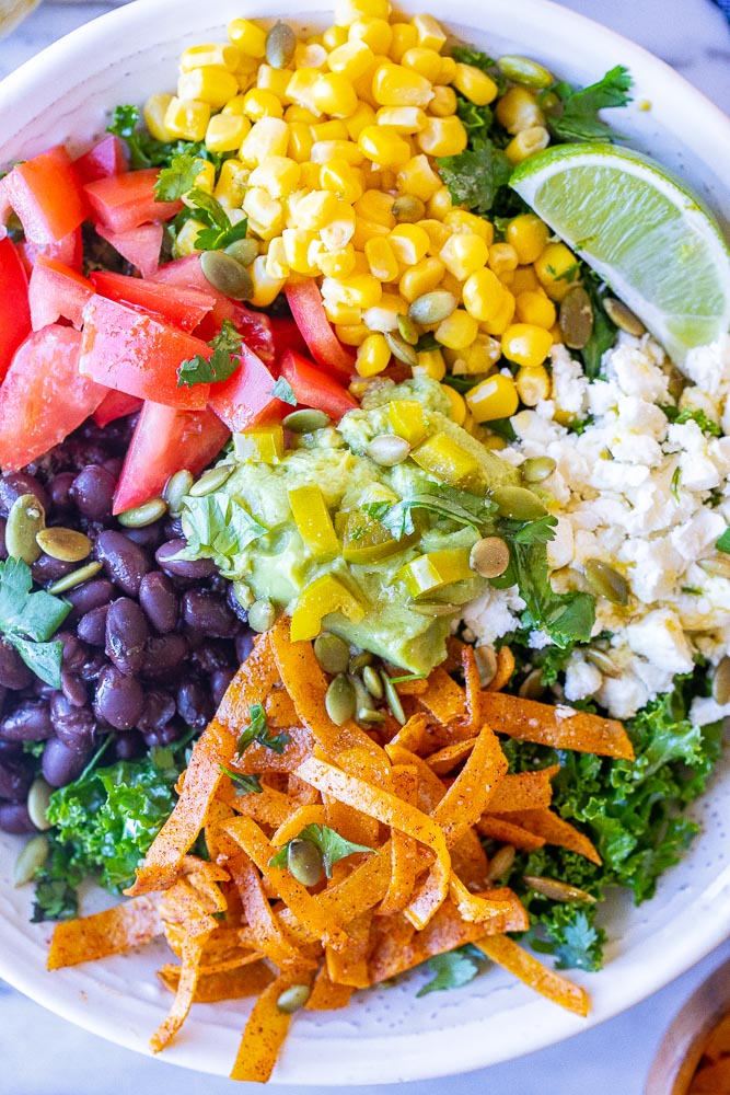 Close up of Mexican kale Salad