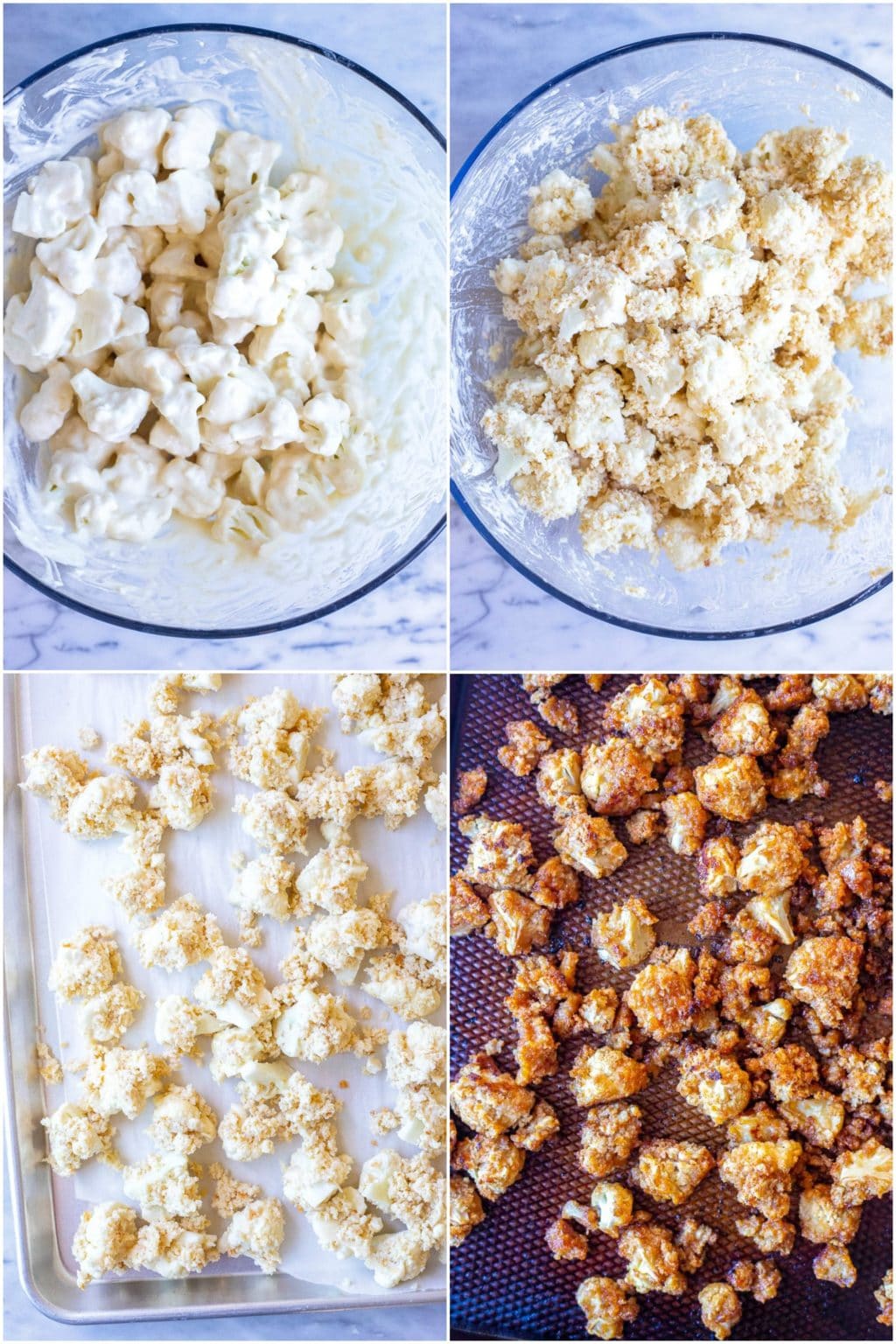 Step by step photos showing how to make this Sticky Lemon Cauliflower Recipe