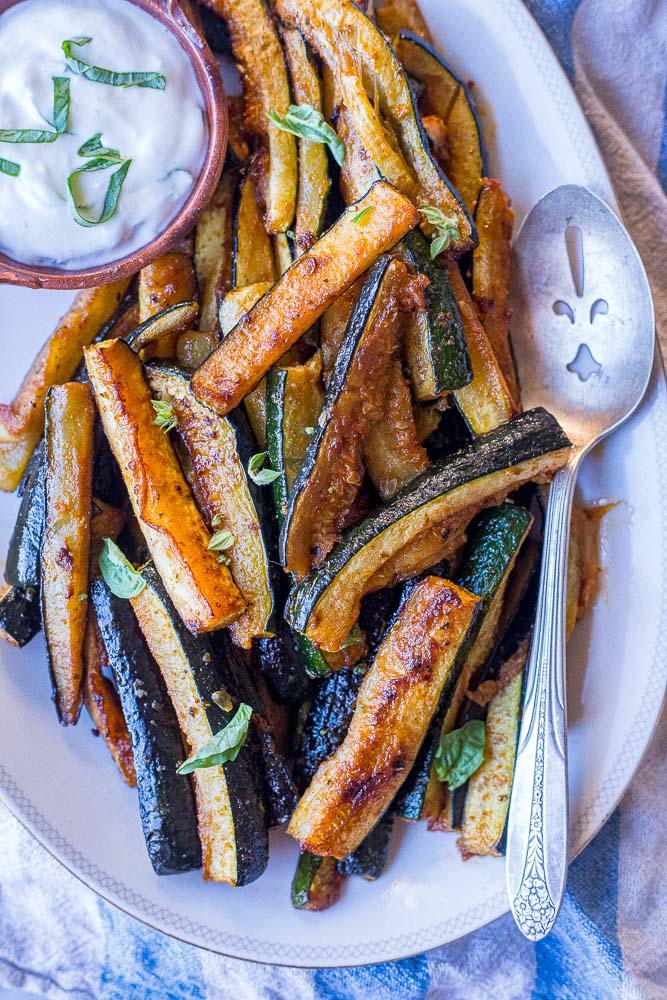 A plate of the best roasted zucchini