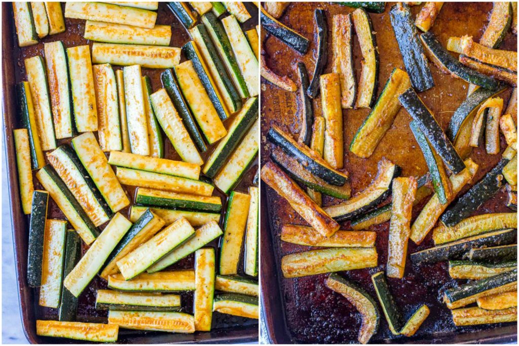 showing how to make this roasted zucchini recipe