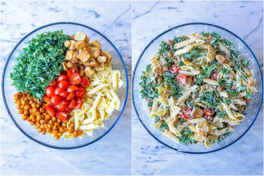 Kale Caesar Pasta Salad She Likes Food