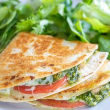 Pesto Quesadillas with White Beans and Tomato-image