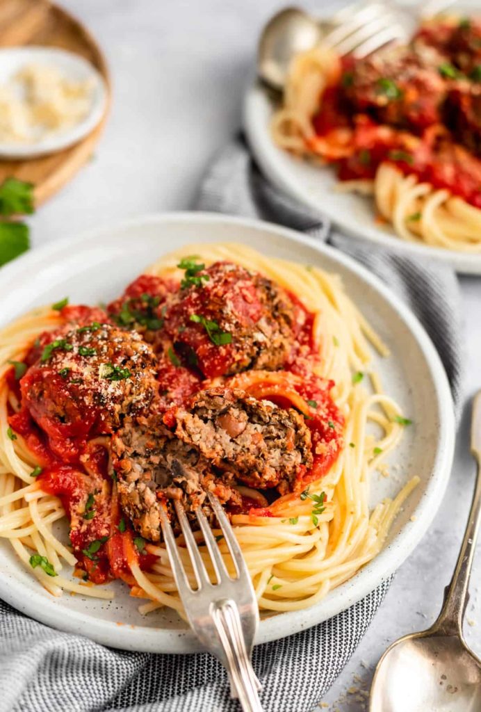 A bowl of Meatballs and Pasta