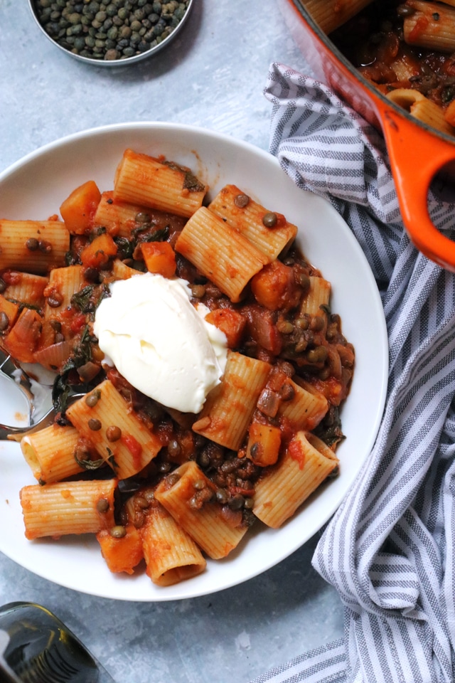 Pasta with lentils