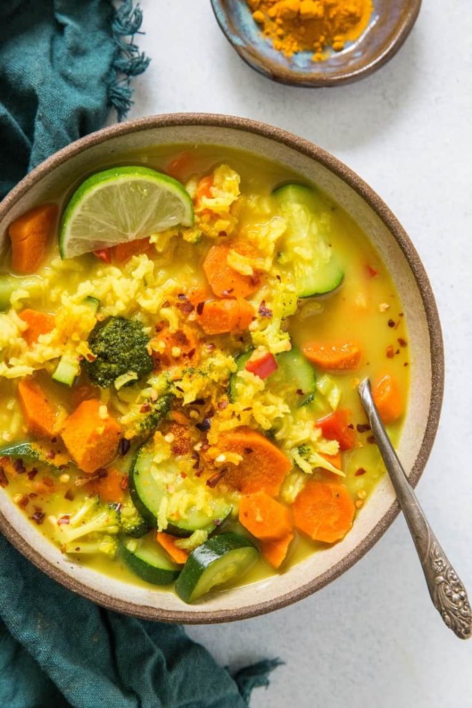 A bowl of Soup and Turmeric