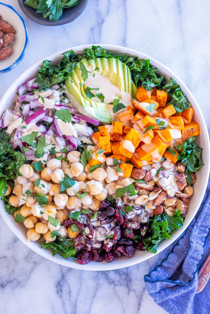 Chopped Kale Power Salad with Lemon Tahini Dressing She Likes Food