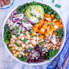 Chopped Kale Salad with Tahini Dressing - It's a Veg World After All®