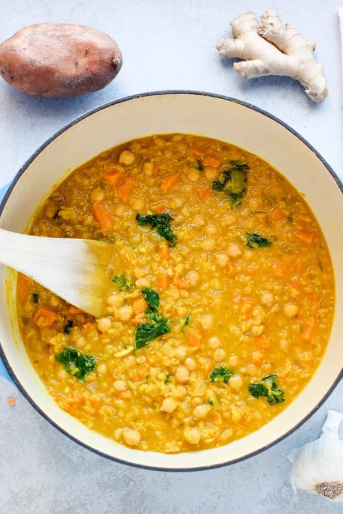 immunity boosting soup in a pot