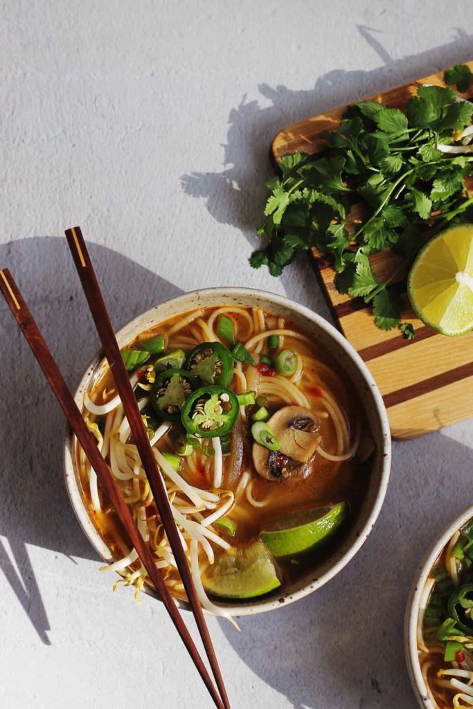 A bowl of pho