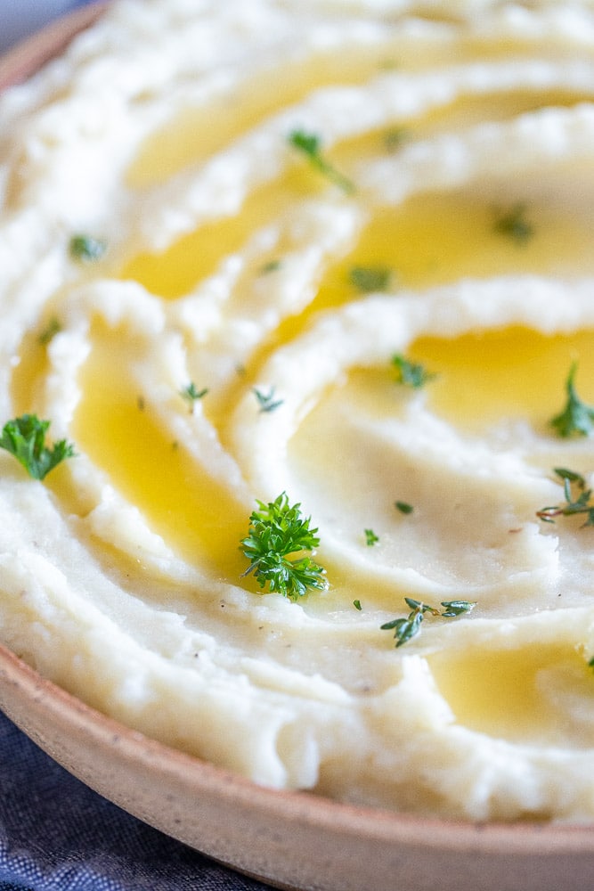 close up of perfect mashed potatoes