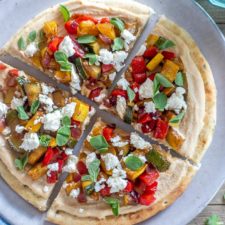 Hummus Flatbread with Balsamic Vegetables-image