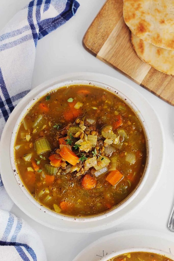  Lentil soup in a bowl