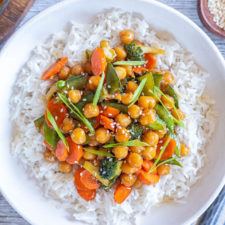 Honey Garlic Chickpeas &amp; Vegetables-image