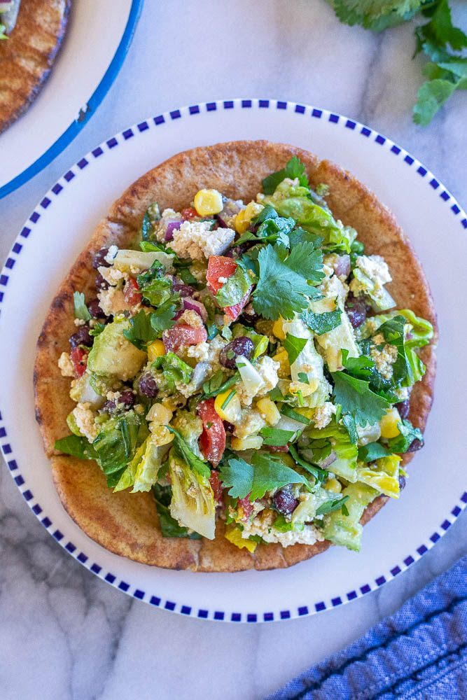 Mexican Chopped Salad on a pita