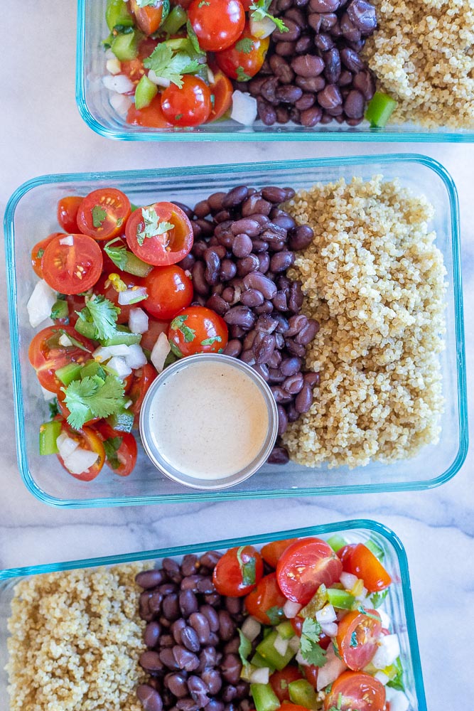 Mexican Quinoa Salad Meal prep Bowls