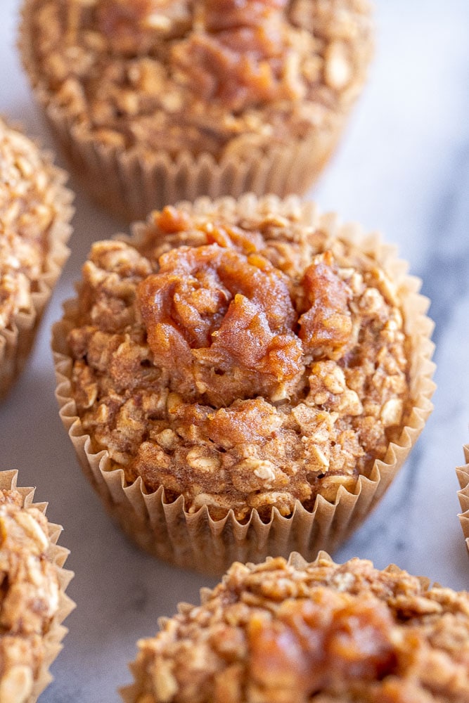 close up of a cinnamon sugar oatmeal cup