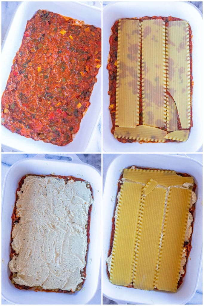 step by step photos of how to make vegan lasagna