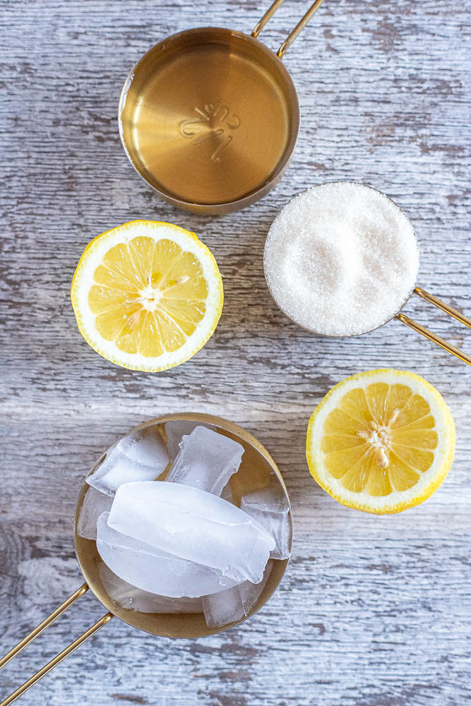 Ingredients needed to make homemade frozen lemonade