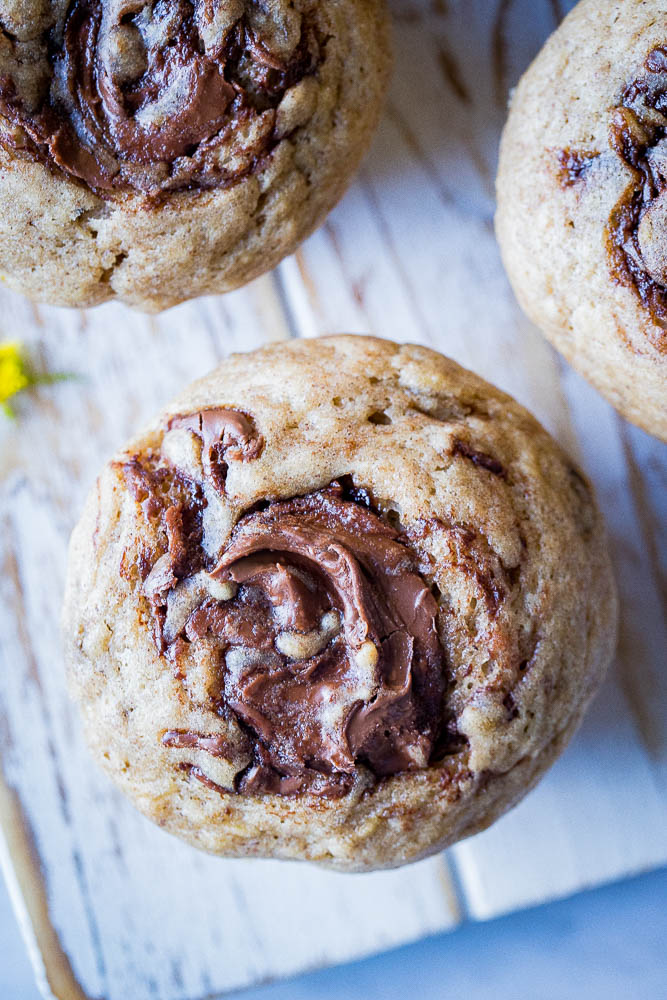 close up of a Nutella swirl