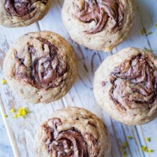 Nutella Swirl Banana Muffins-image