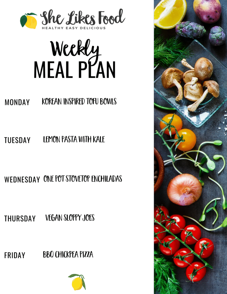 Weekly Vegetarian Meal Plans She Likes Food