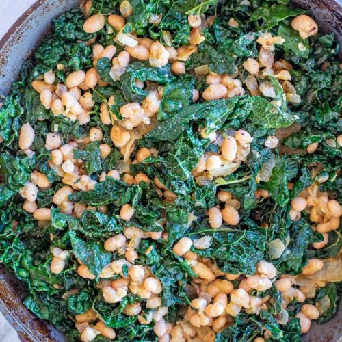 Garlicky Kale with White Beans and Lemon She Likes Food