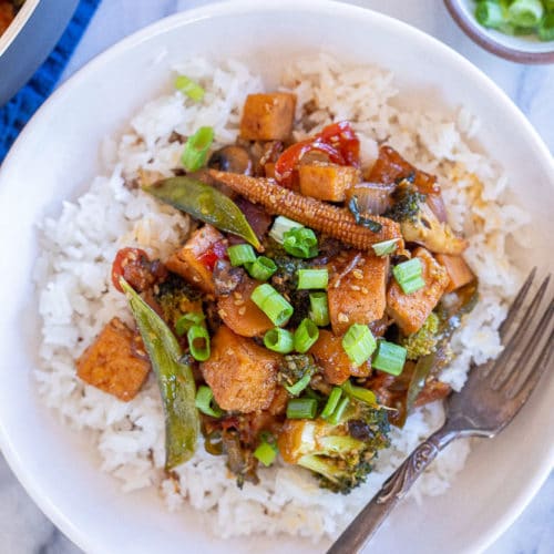 Teriyaki Tofu Stir Fry 5 Ingredient Trader Joe's Series She Likes Food