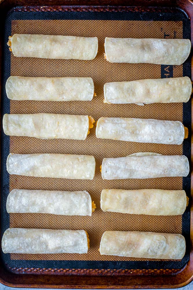 potato taquitos before they've been baked