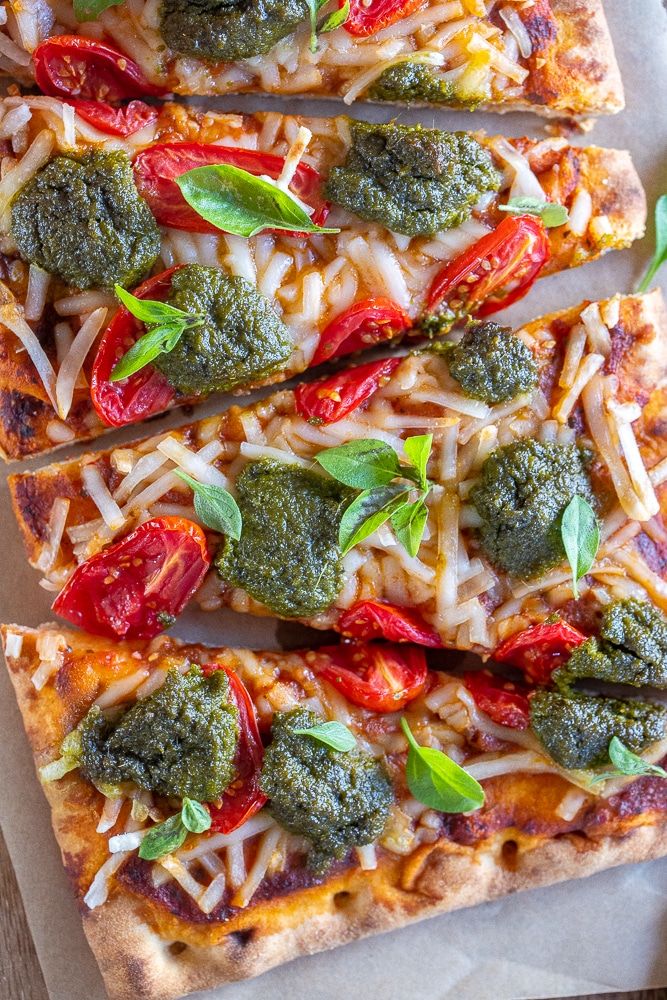 Close up of this delicious vegan pizza recipe