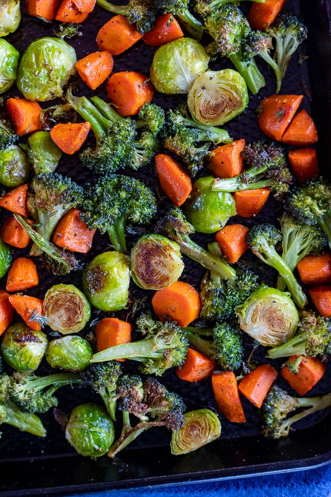 sheet pan of the best easy roasted vegetables