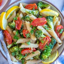 Lemon Broccoli Pasta with Roasted Tomatoes-image