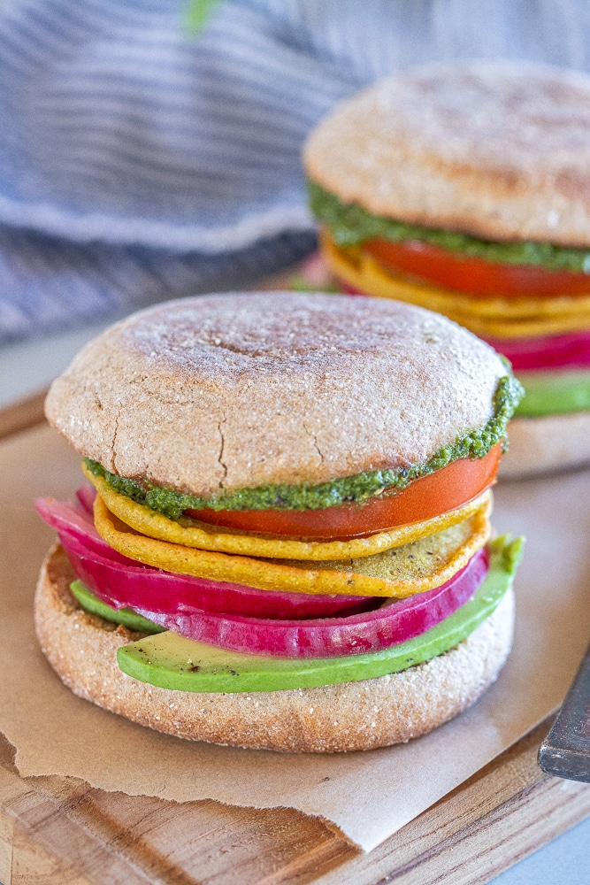 the best vegan breakfast sandwich on an English muffin