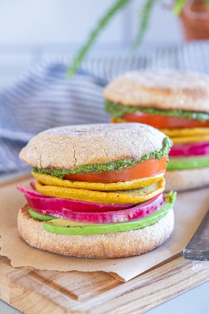 close up of a vegan sandwich recipe 
